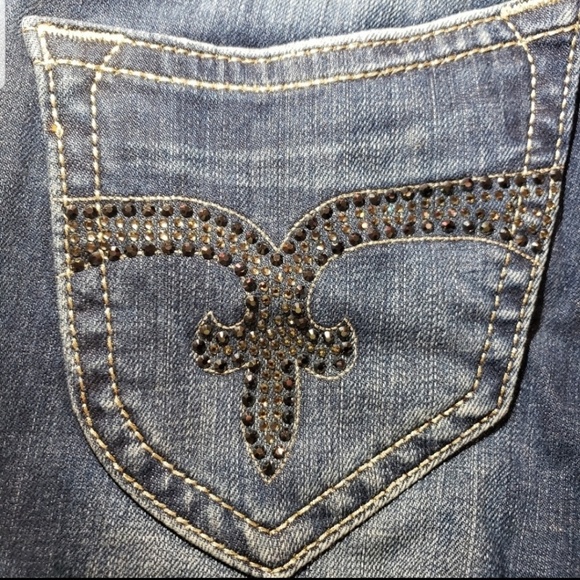 black and gold rock revival jeans